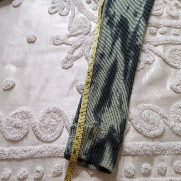 Wonderly mint green and black tie dye waffle knit cowl neck long sleeve XL EUC - Picture 8 of 10